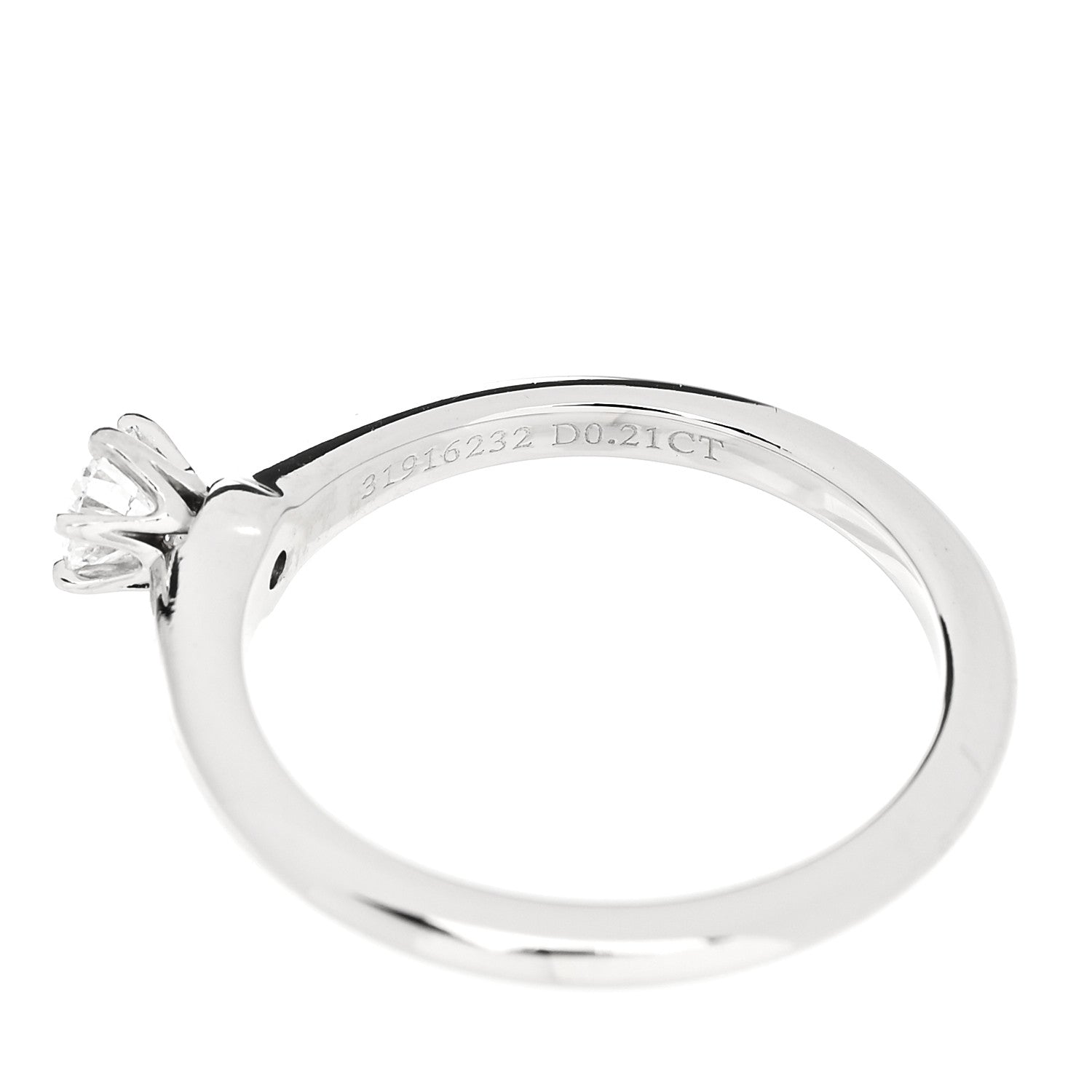 Tiffany Platinum Diamond .21ct Solitaire Engagement Ring 52 6 6 of 7