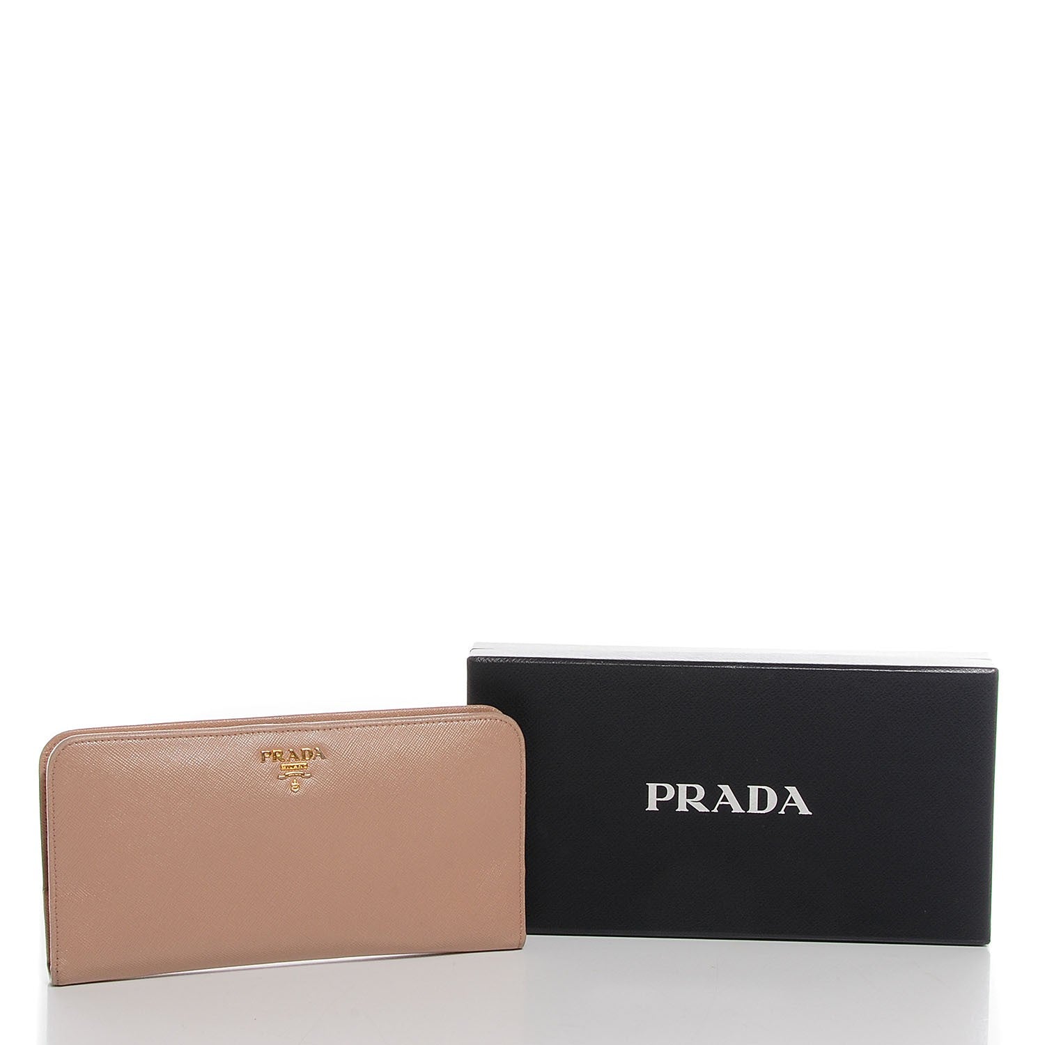 Prada Saffiano Continental Wallet Cammeo Platino 8 of 8