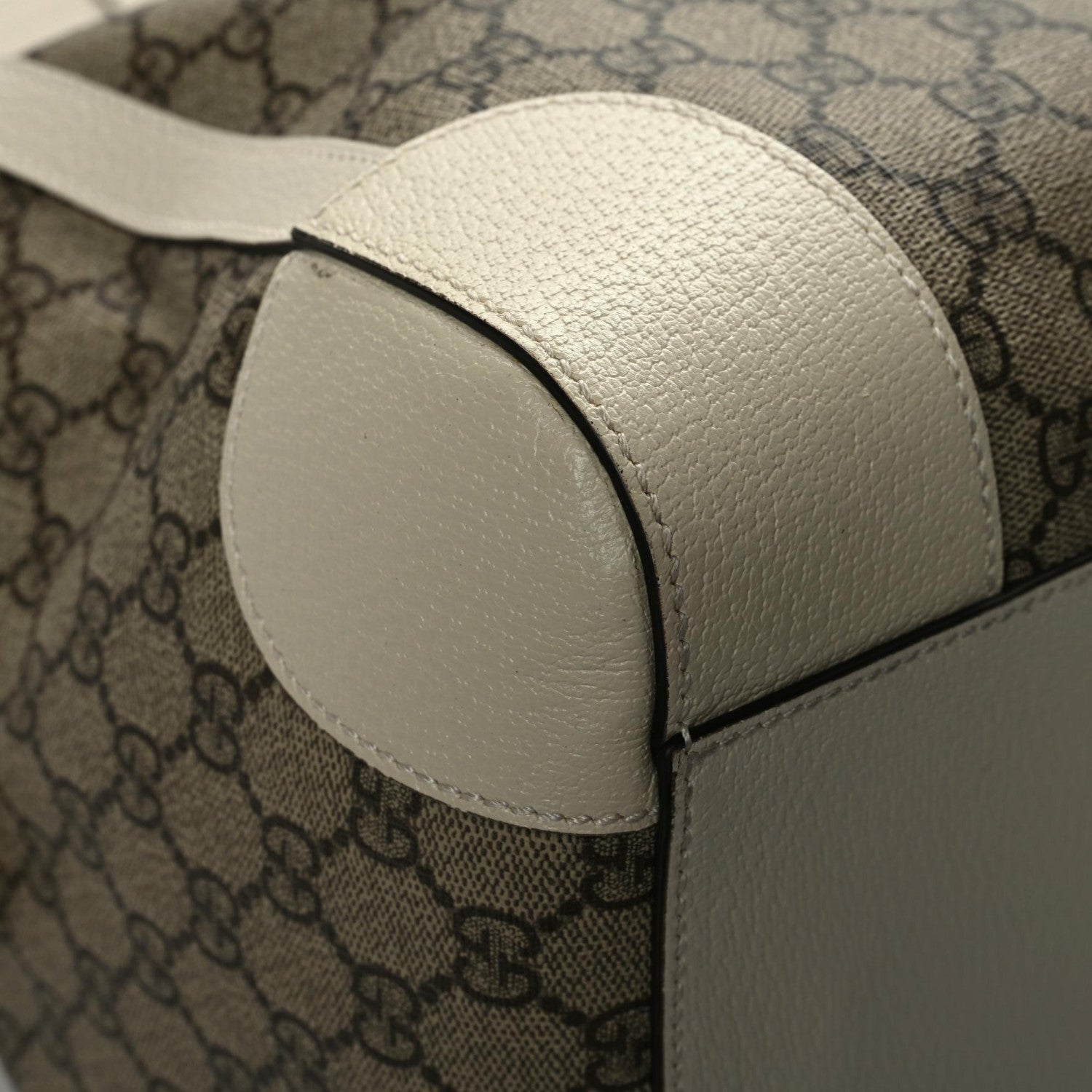 Gucci GG Supreme Monogram Textured Dollar Calfskin Web Medium Ophidia Duffle Bag Beige Ebony Mystic White 11 of 13