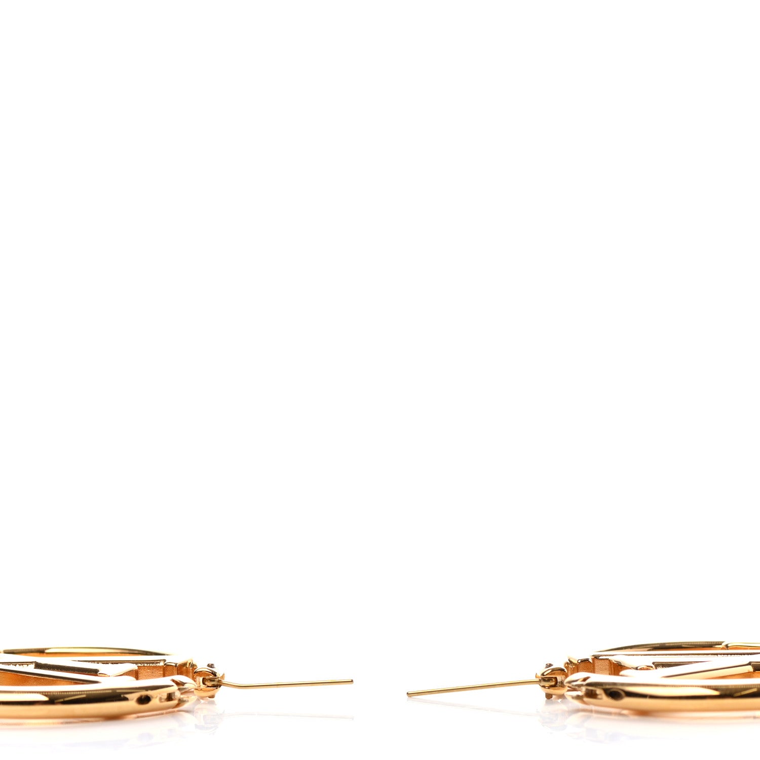 Louis Vuitton Metal Louise Hoop Earrings Gold 3 of 5