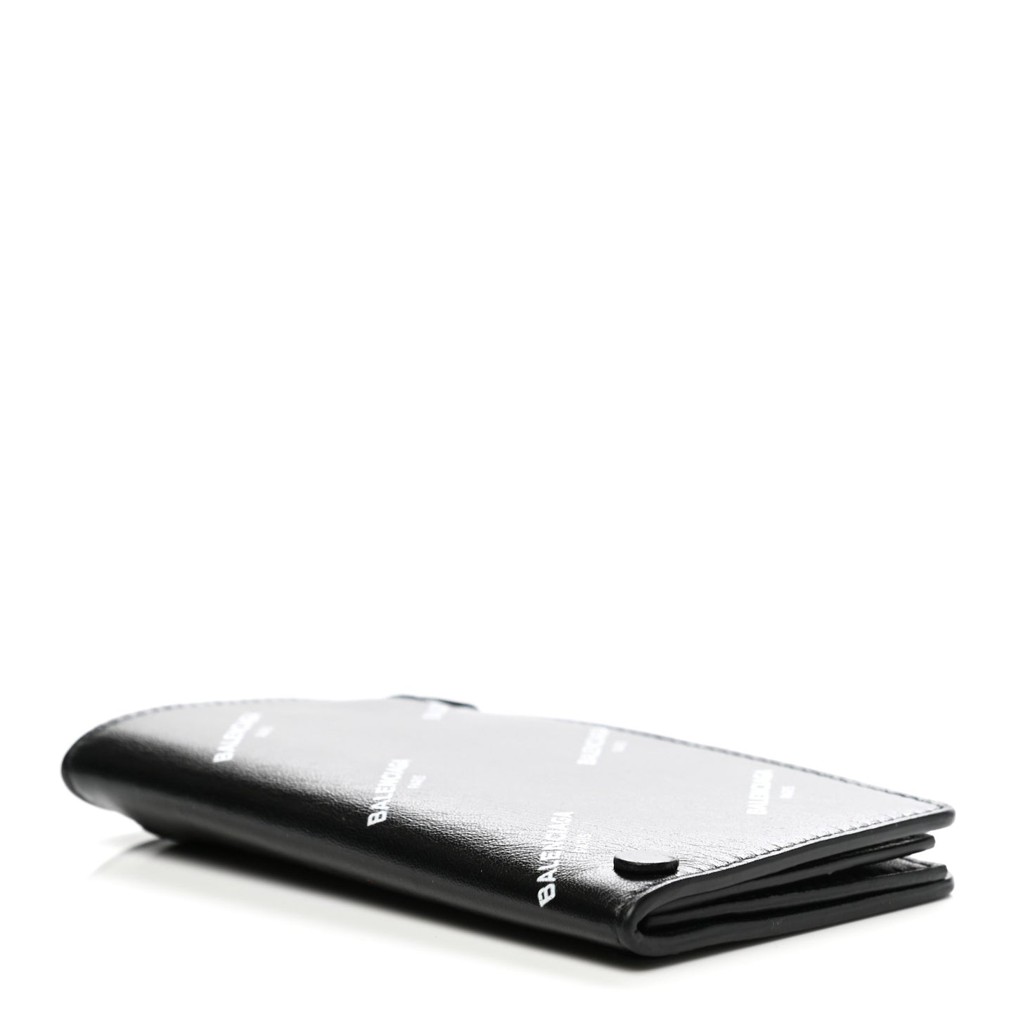 Lambskin Allover Logo Vertical Card Case Black