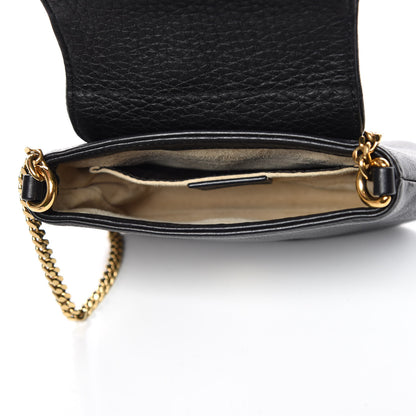 Gucci Pebbled Calfskin Small 1973 Chain Shoulder Bag Black 4 of 11