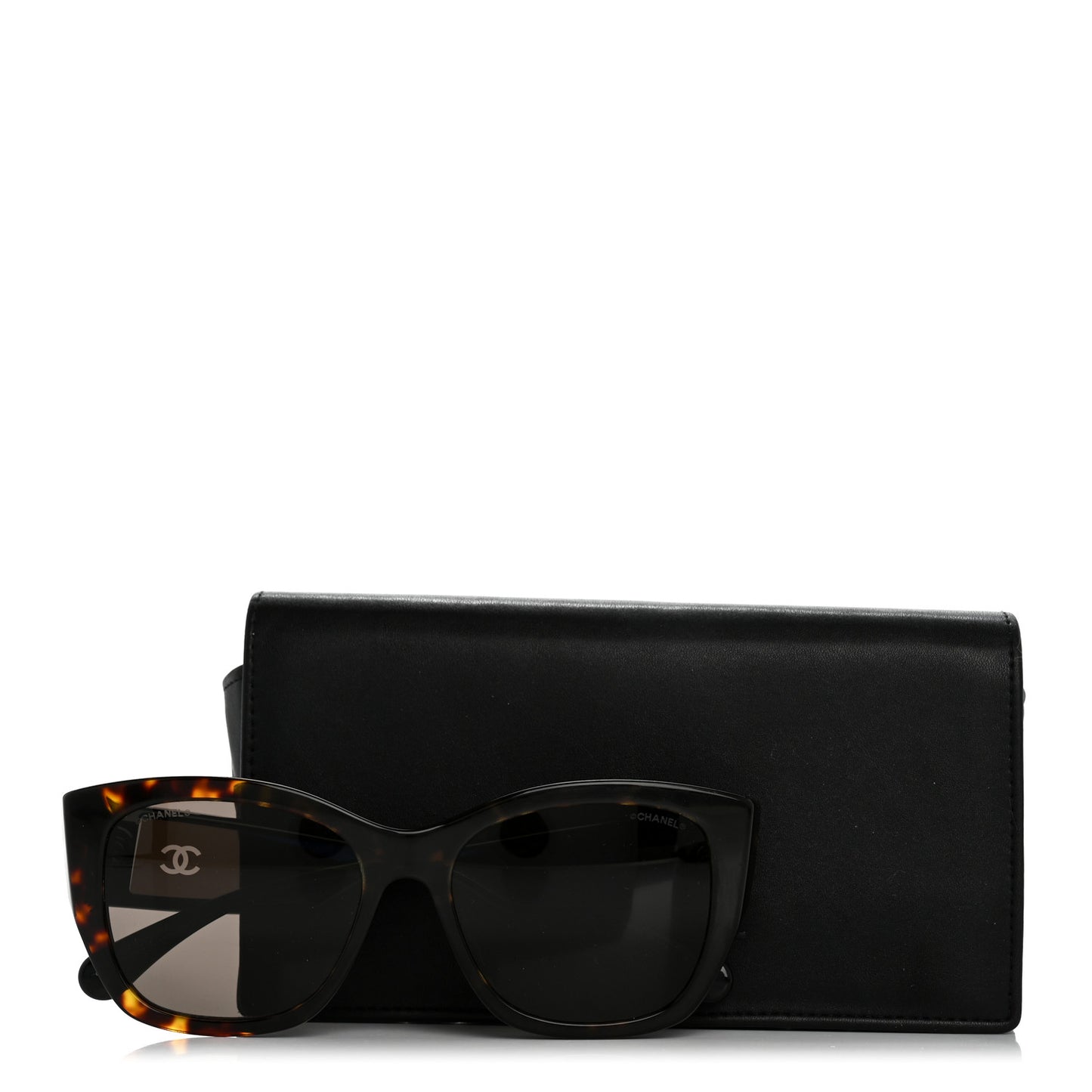 Acetate Polarized Butterfly Signature CC Sunglasses 5429-A Black