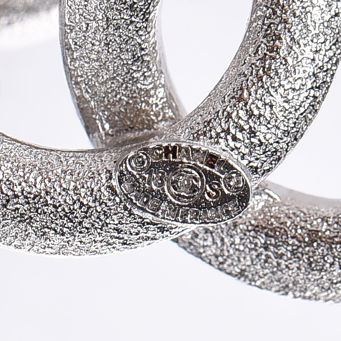 Baguette Crystal CC Drop Earrings Silver