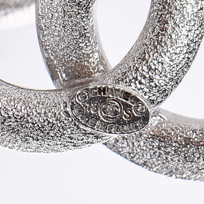Chanel Baguette Crystal CC Drop Earrings Silver 4 of 5