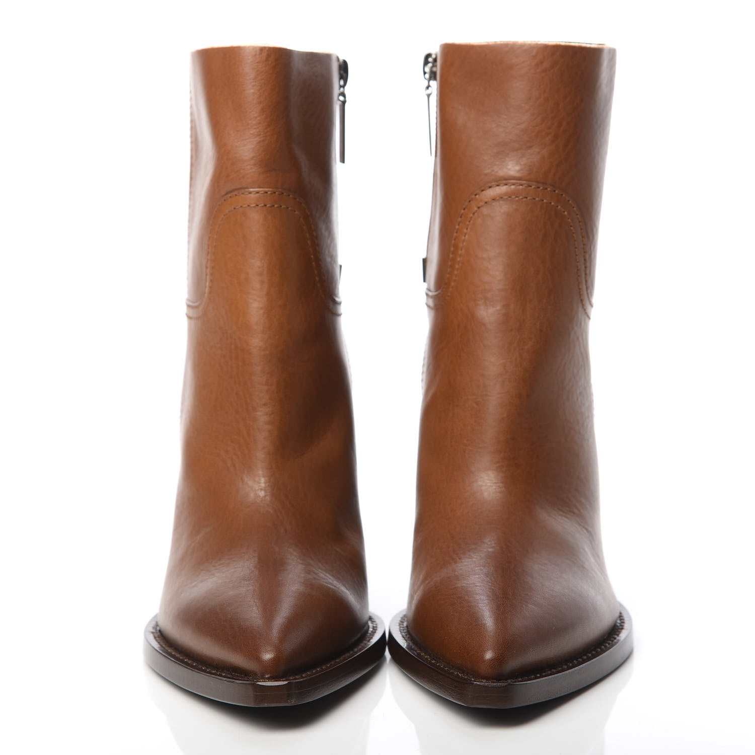 Saint Laurent Calfskin Theo 95 Zip Boot 38.5 Cognac 2 of 11