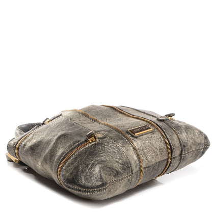 Jimmy Choo Metallic Leather Mona Tote Pewter 4 of 8