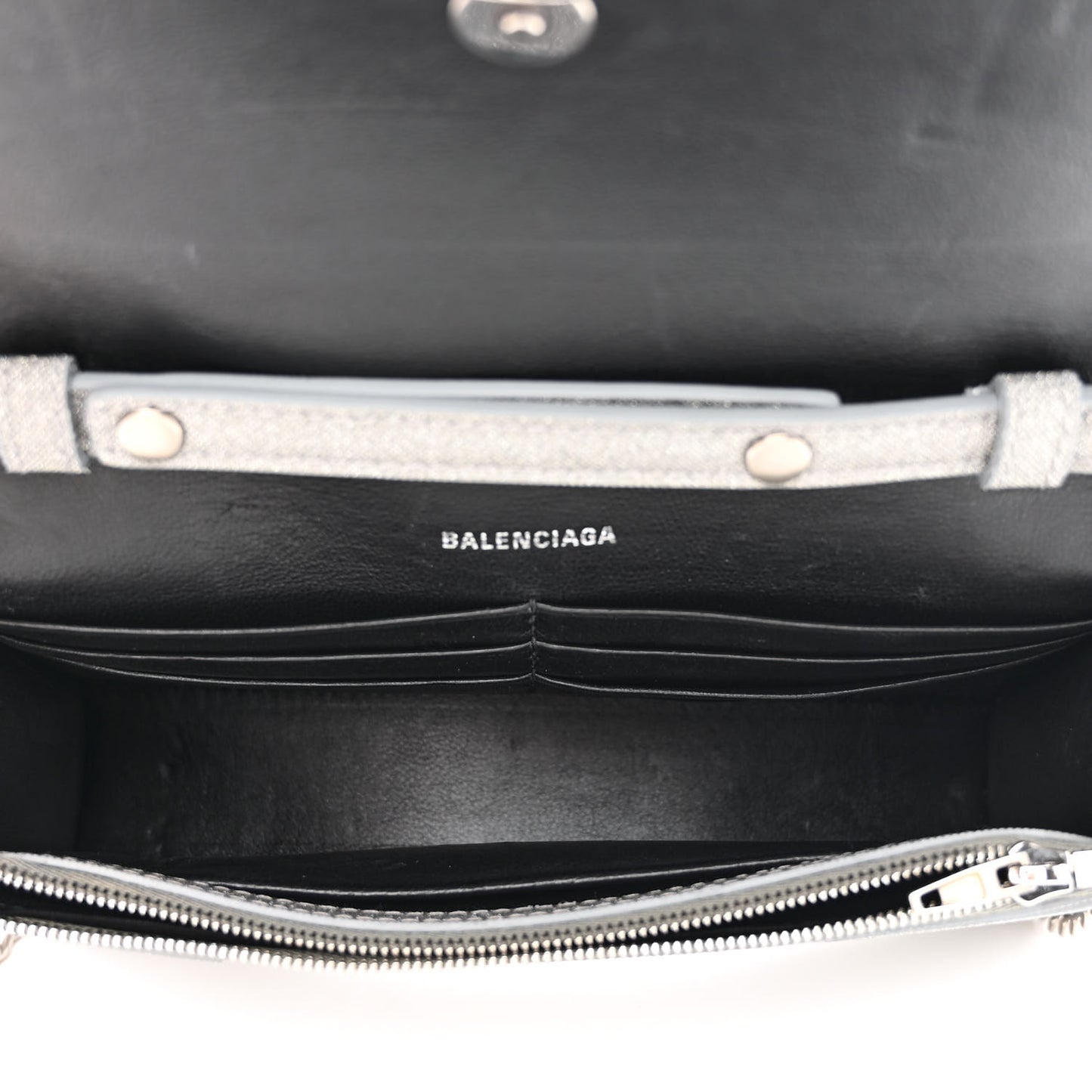 Glitter Fabric Hourglass Chain Bag Grey