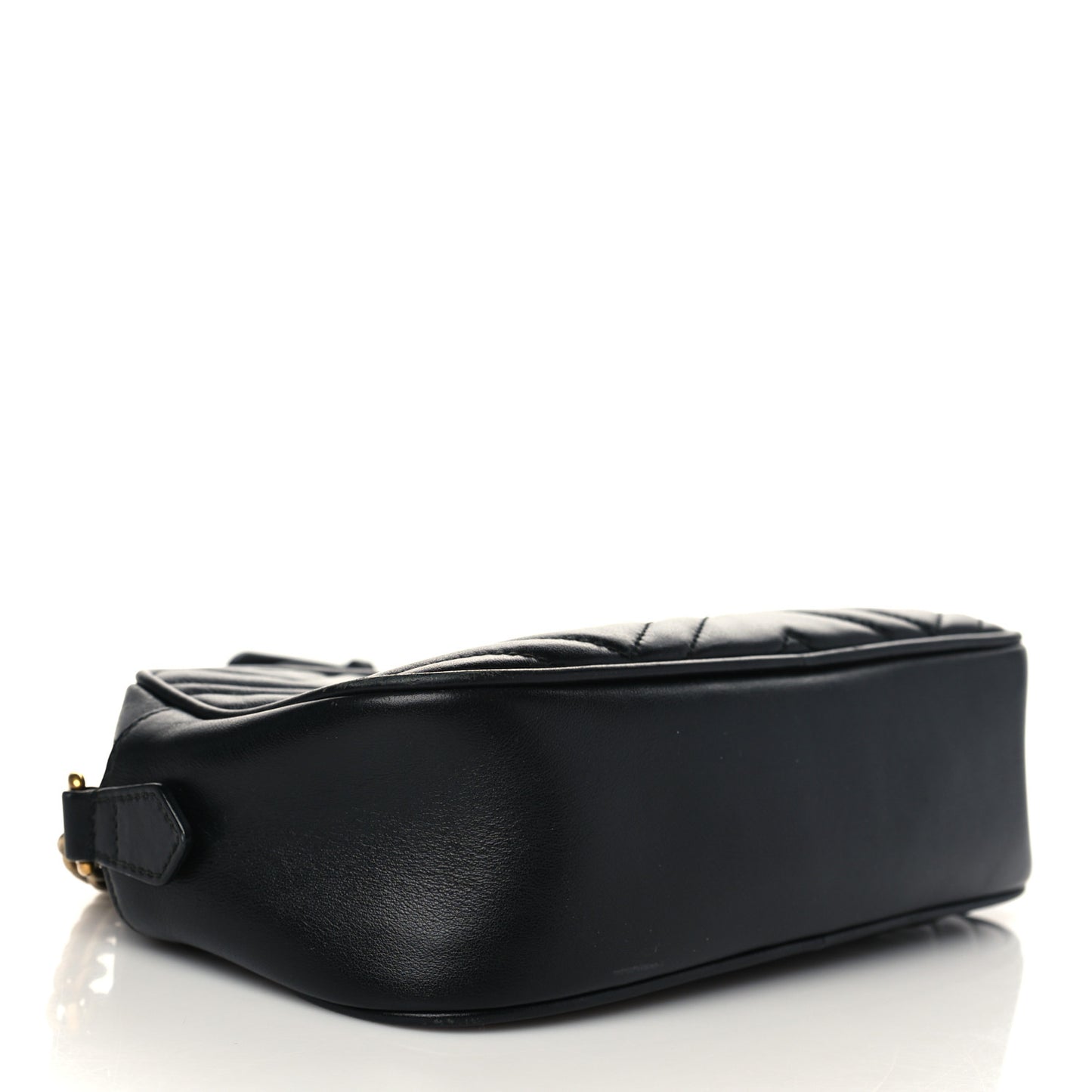 Calfskin Matelasse Small GG Marmont Chain Shoulder Bag Black