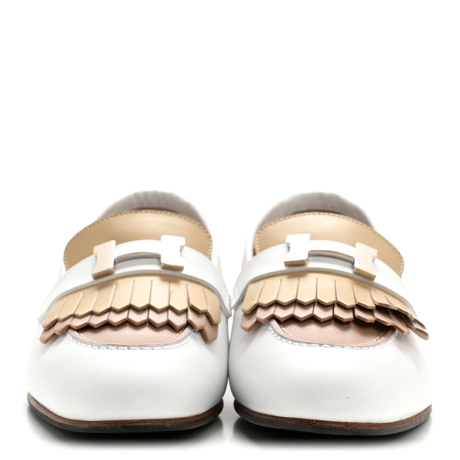 Hermes Goatskin Womens Royal Loafers 37 Multicolor White 3 of 9