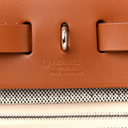 Hermes Vache Hunter Criss Viking Herbag Zip Retourne 31 PM Ecru Black Fauve 6 of 11