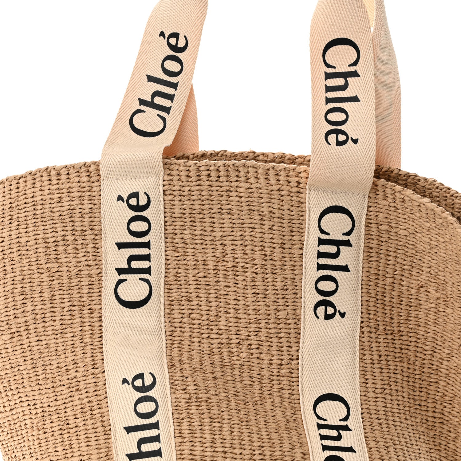 Chloe Raffia Large Woody Tote White 7 of 9
