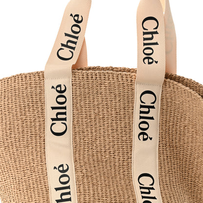 Chloe Raffia Large Woody Tote White 7 of 9