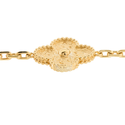 Van Cleef & Arpels 18K Yellow Gold 10 Motifs Vintage Alhambra Necklace 6 of 7