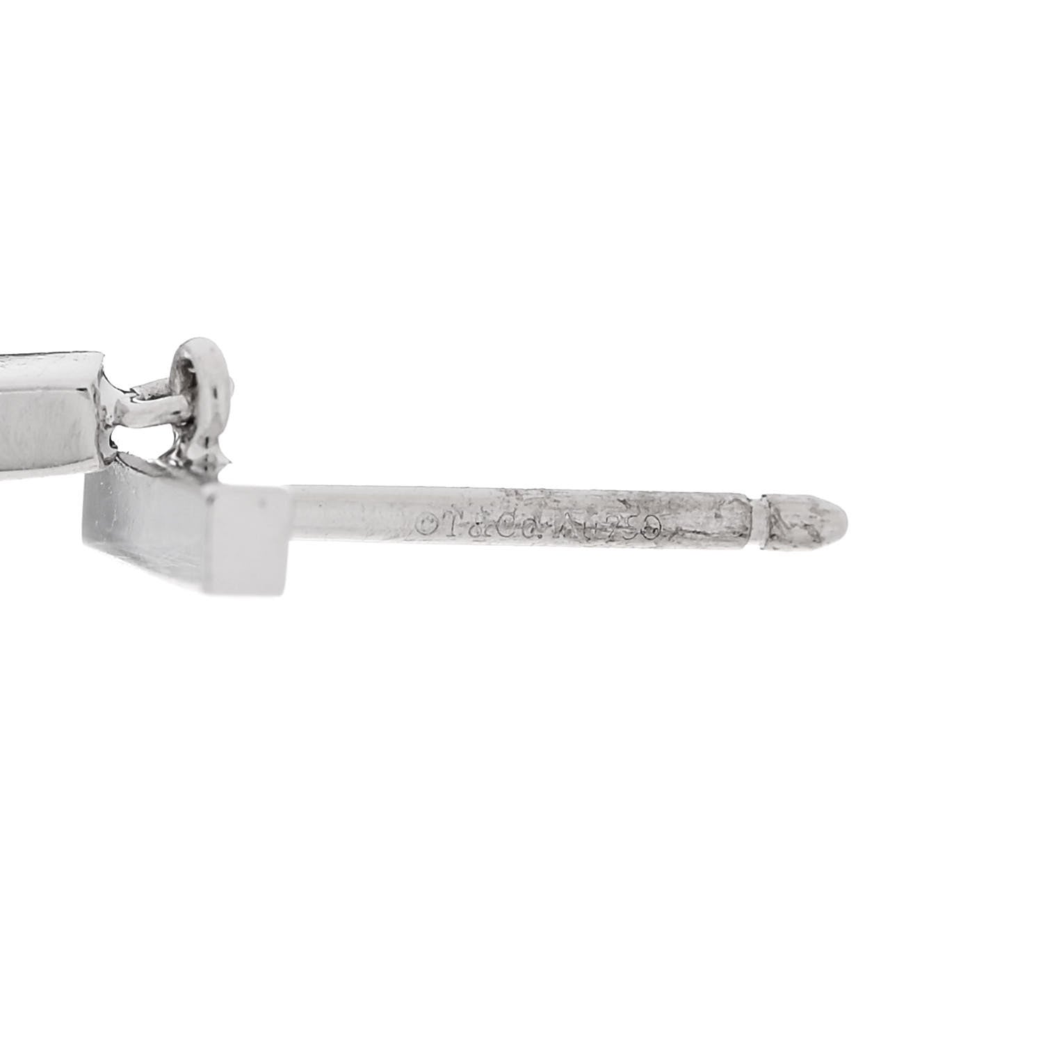 Tiffany 18K White Gold T Bar Earrings 4 of 6