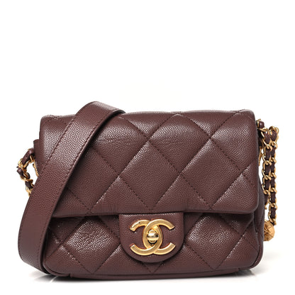 Chanel Caviar Quilted Mini Twist Your Buttons Flap Burgundy 1 of 11