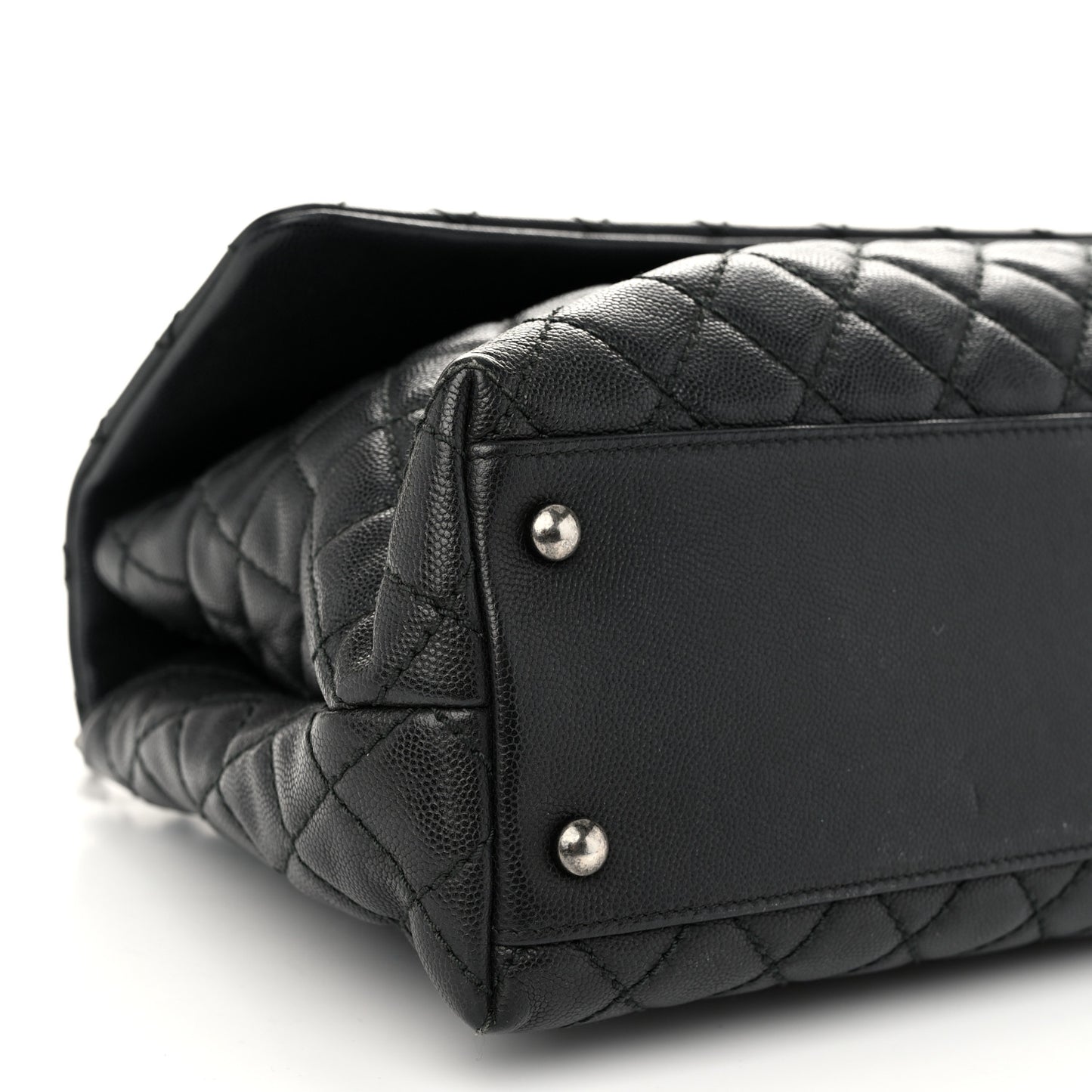 Caviar Quilted Medium Coco Handle Flap Black