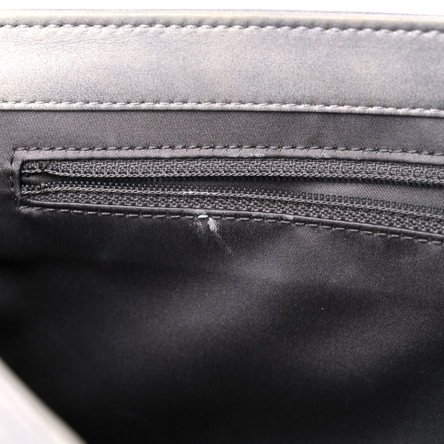 Lambskin Quilted Jumbo Coco Rain Flap Grey