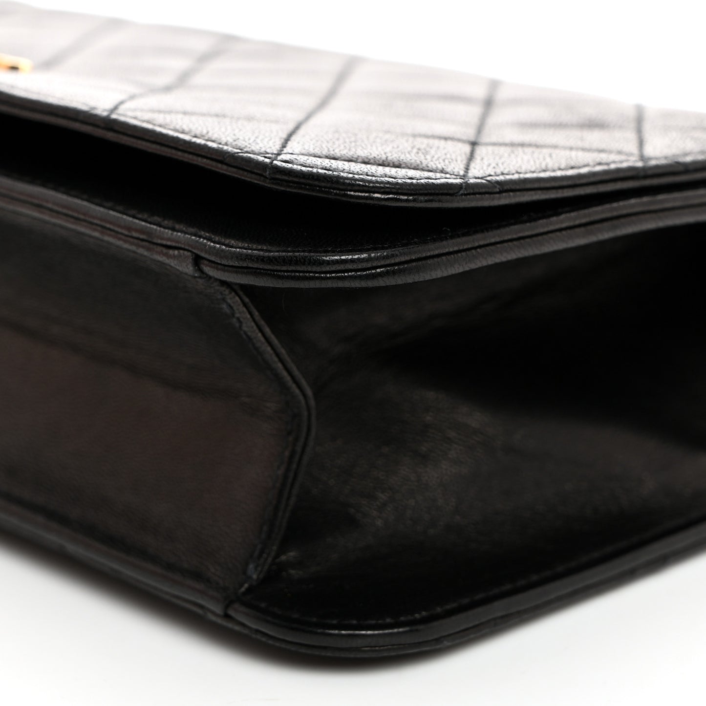 Lambskin Quilted Small Single Flap Bag Black