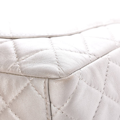 Chanel Metallic Lambskin Quilted Maxi Single Flap Silver 12 of 13