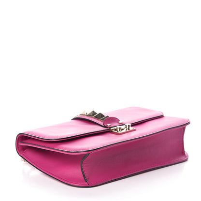 Valentino Garavani Vitello Medium Glam Lock Rockstud Flap Fuxia 4 of 10
