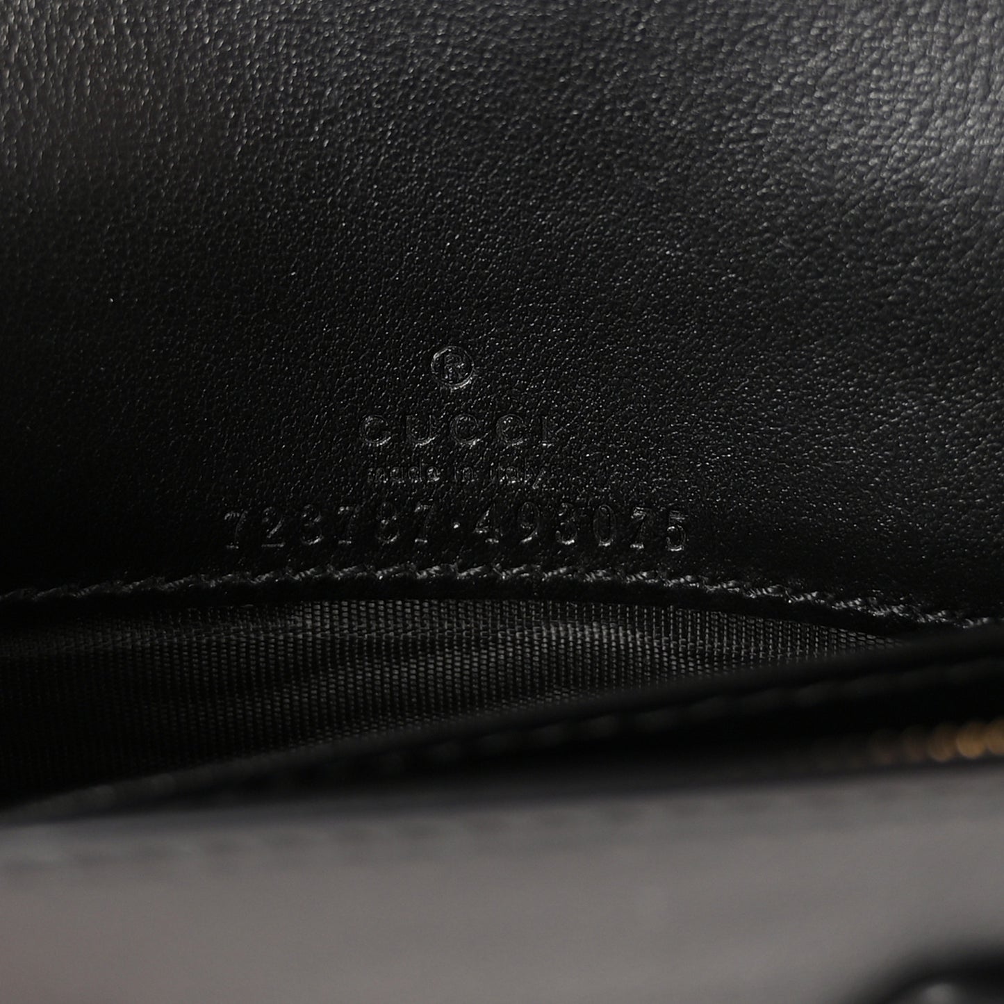 Calfskin GG Matelasse Chain Wallet Black