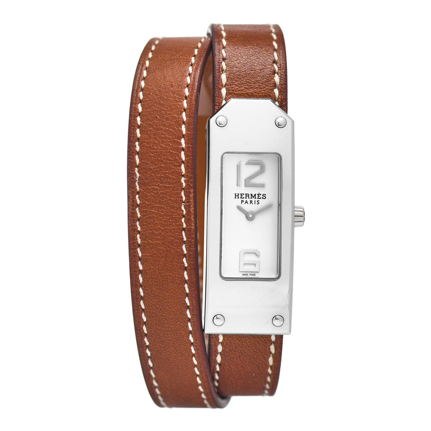 Stainless Steel Barenia 15mm Kelly II Double Tour Quartz Watch Fauve