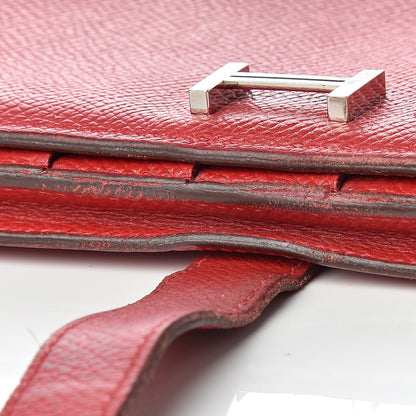 Hermes Epsom Bearn Gusset Wallet Rouge Casaque 15 of 18