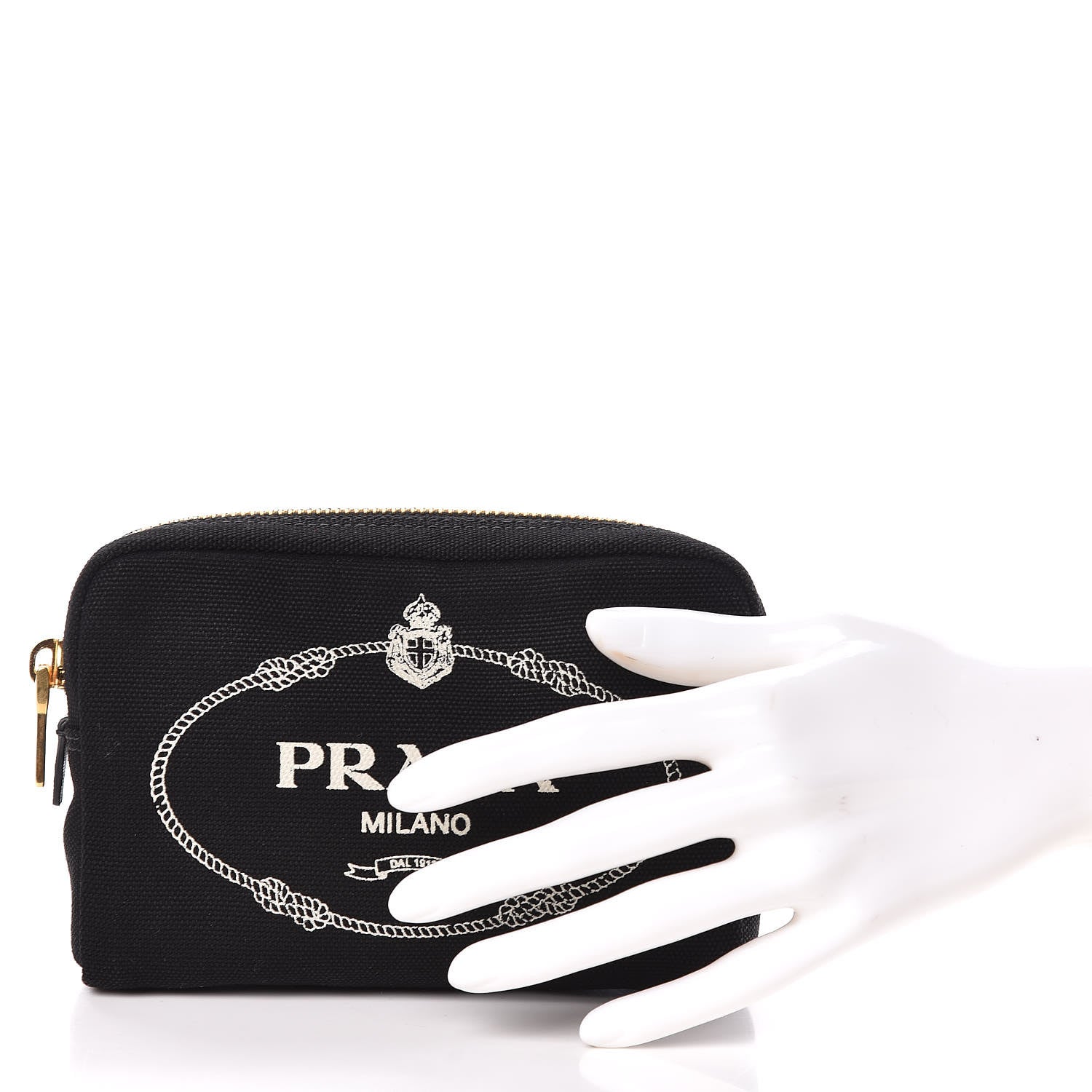 Prada Canvas Canapa Logo Pouch Black 2 of 7