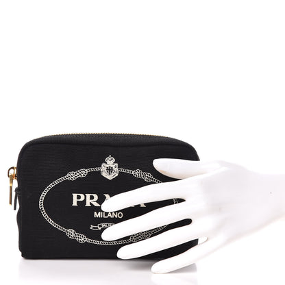 Prada Canvas Canapa Logo Pouch Black 2 of 7