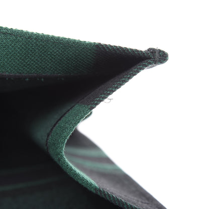 Christian Dior Canvas Embroidered Checkered Book Tote Black Green 11 of 12