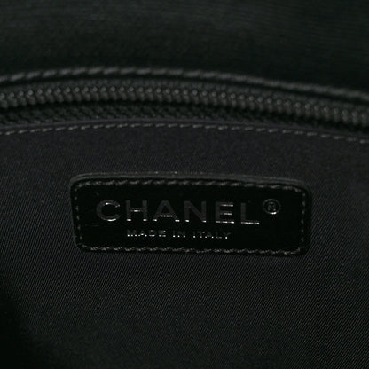 Chanel Coated Canvas Quilted Large Paris Biarritz Tote Black 7 of 10
