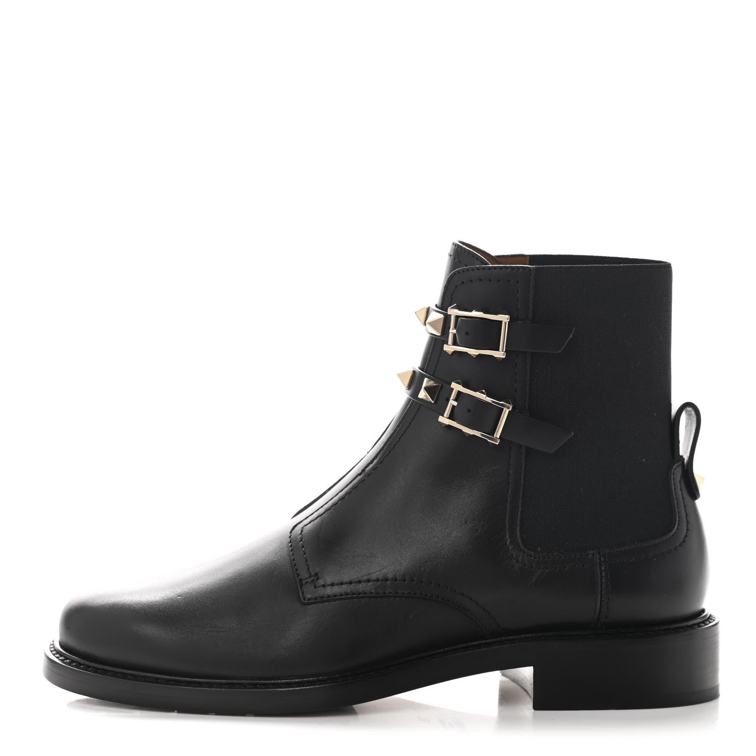 Valentino Garavani Calfskin Rockstud 20mm Ankle Boots 35 Black 1 of 8