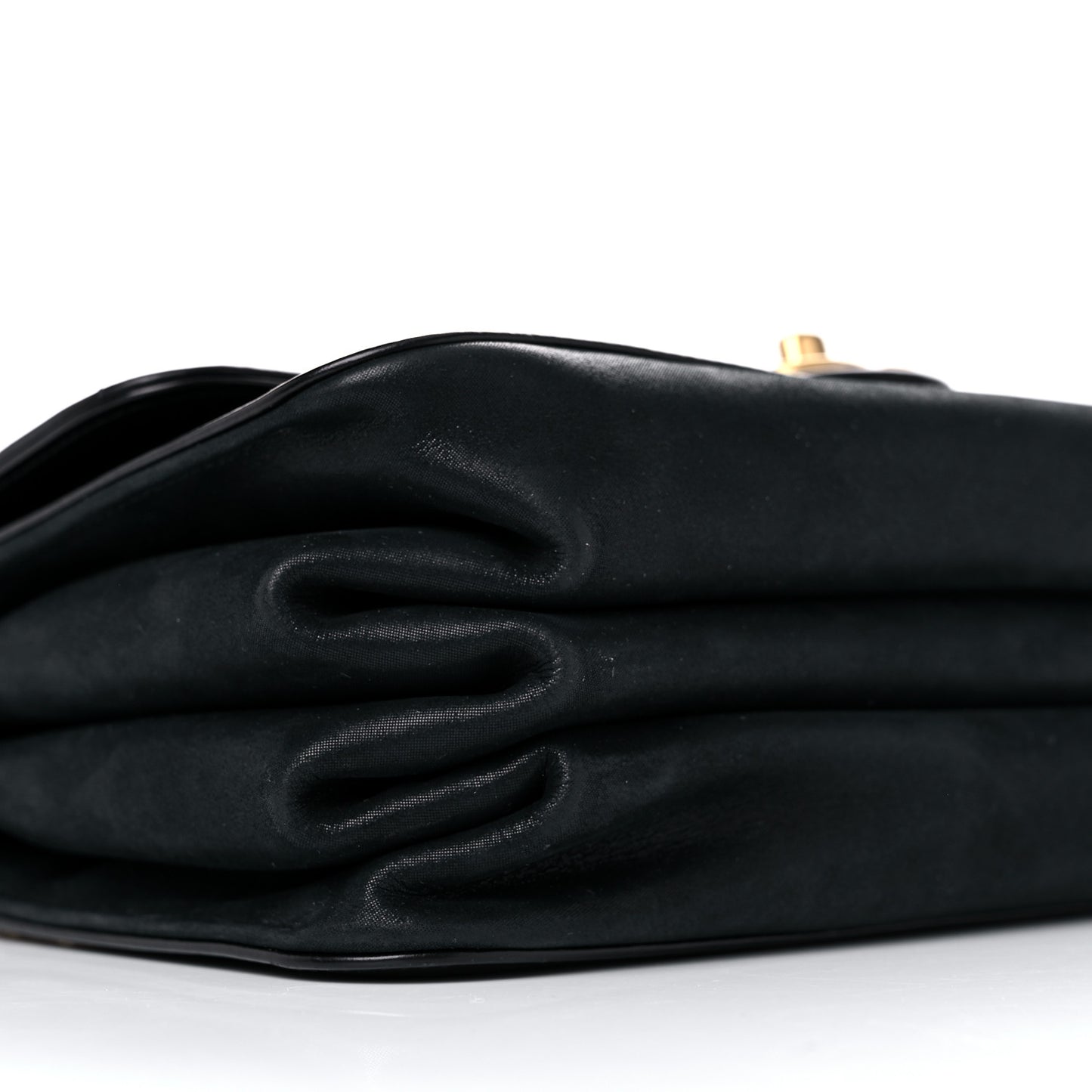 Iridescent Calfskin Quilted Small Straight Lined Flap Black