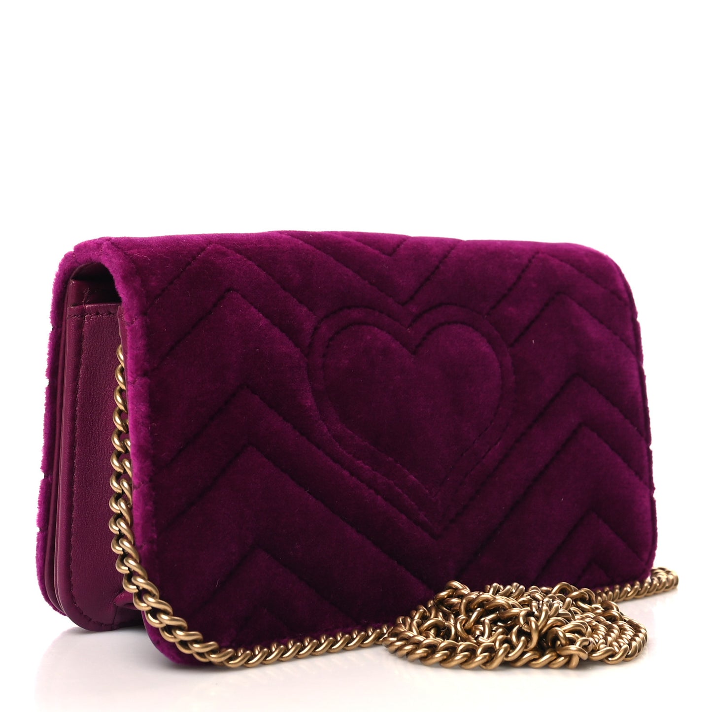 Velvet Matelasse GG Marmont Mini Bag Fuchsia Violet Cyclamen