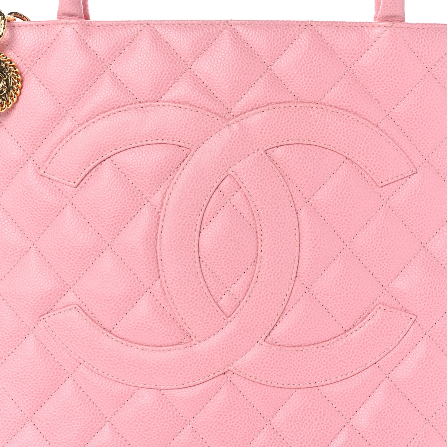 Caviar Quilted Medallion Tote Light Pink