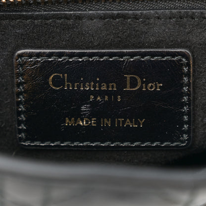 Christian Dior Crinkled Patent Cannage Small Lucky Badges My Lady Dior Black 6 of 13