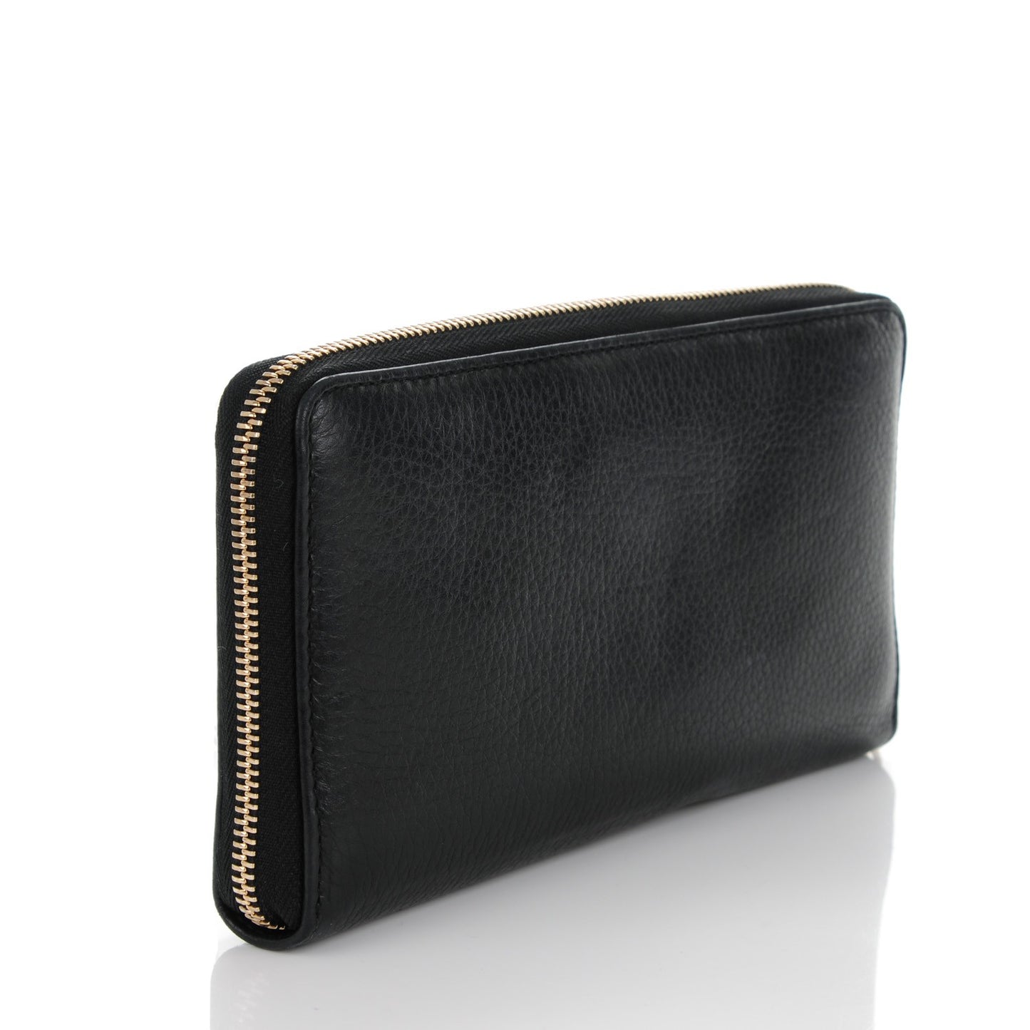Calfskin Soho Zip Around Wallet Black