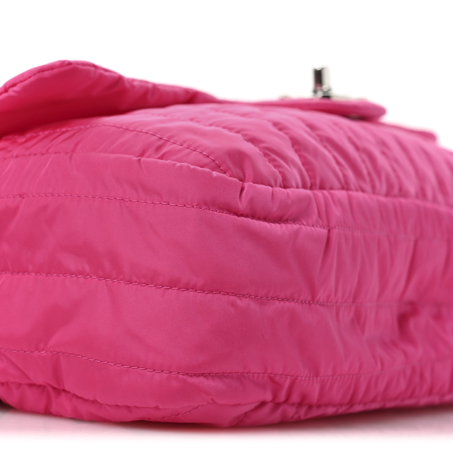 Chanel Nylon Vertical Quilted Jumbo Flap Pink 10 of 11