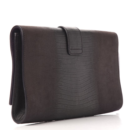 Saint Laurent Calfskin Lizard Embossed Classic Y Clutch Brown 3 of 6