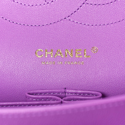 Chanel Caviar Quilted Jumbo Double Flap Purple 6 of 10