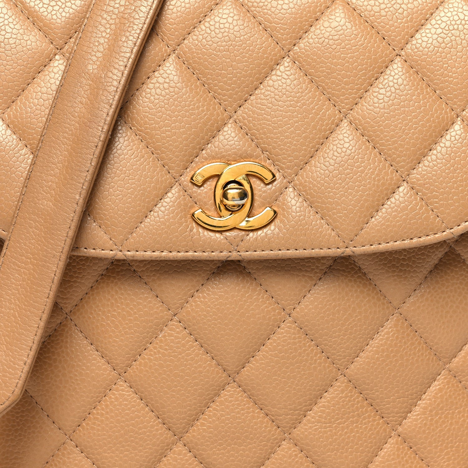 Chanel Caviar Quilted Flap Shoulder Bag Beige 8 of 12