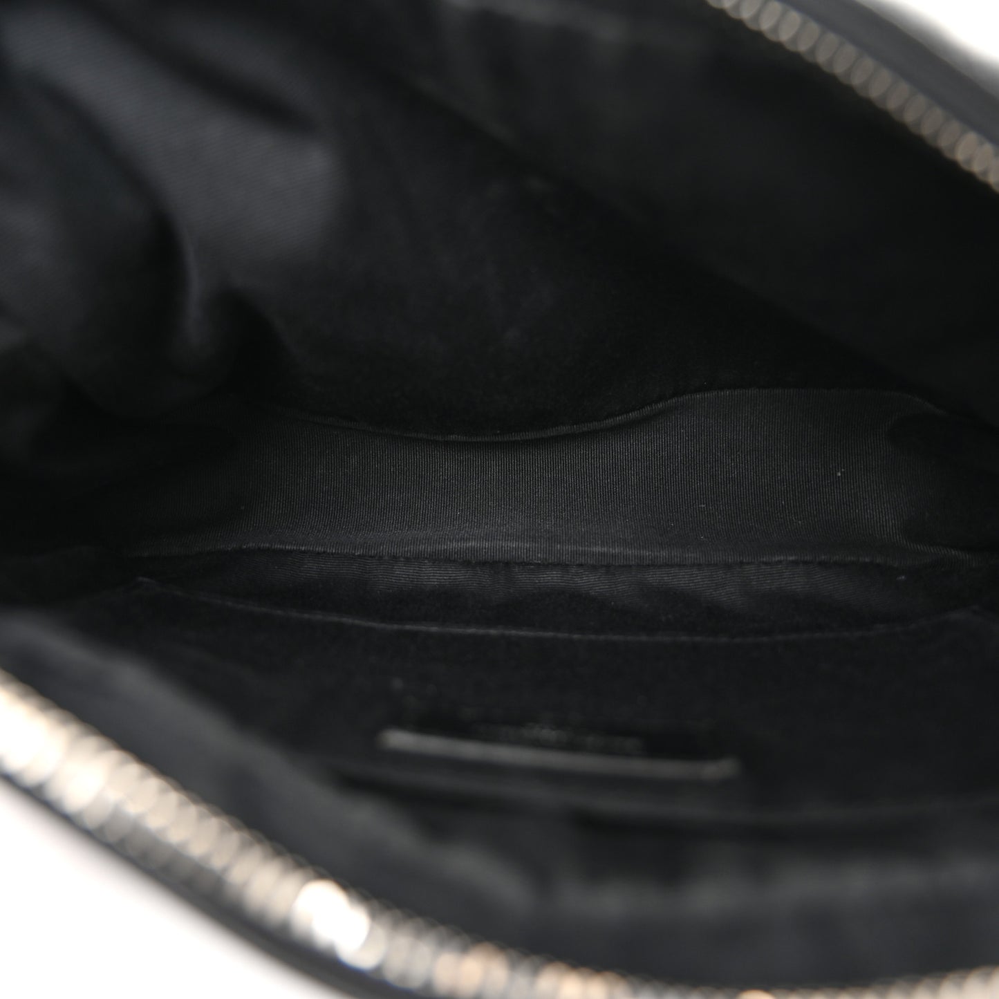 Cracked Shiny Calfskin Matelasse Monogram Lou Camera Bag Black