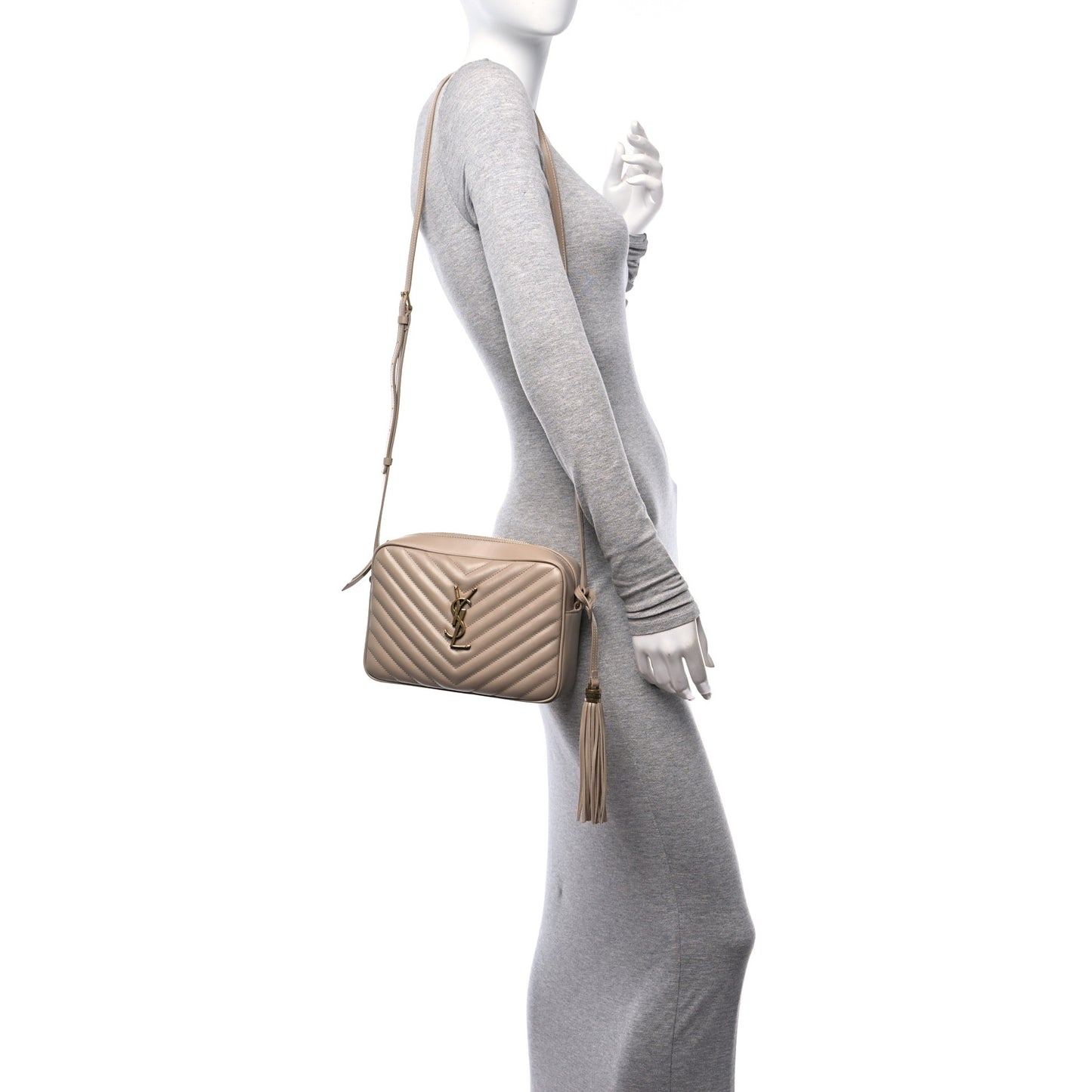 Calfskin Matelasse Monogram Lou Camera Bag Dark Beige