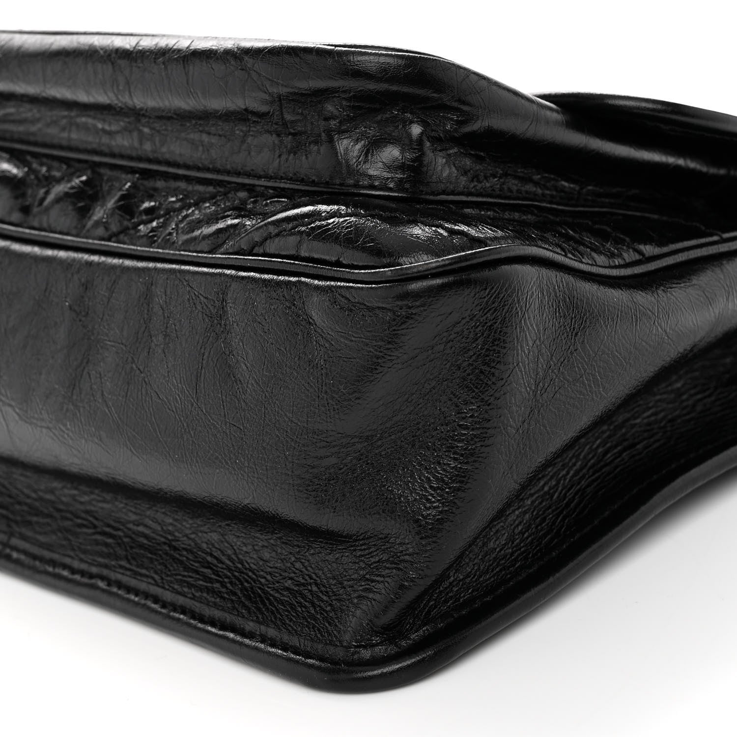 Saint Laurent Crinkled Calfskin Matelasse Monogram Medium Niki Chain Satchel Black 9 of 9