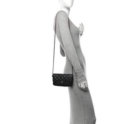 Chanel Caviar Quilted Flap Phone Holder With Chain Black 2 of 14