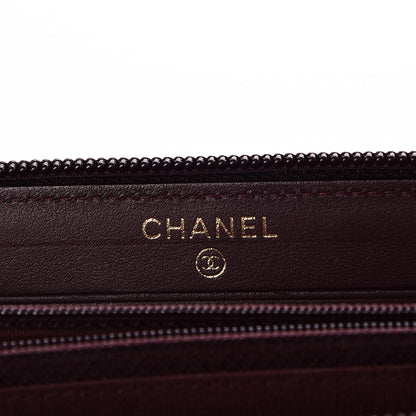 Chanel Caviar Quilted Small Boy Zip Around Wallet Dark Purple 6 of 9