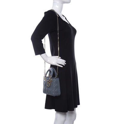 Christian Dior Lambskin Cannage Mini Lady Dior Cloud Blue 2 of 10