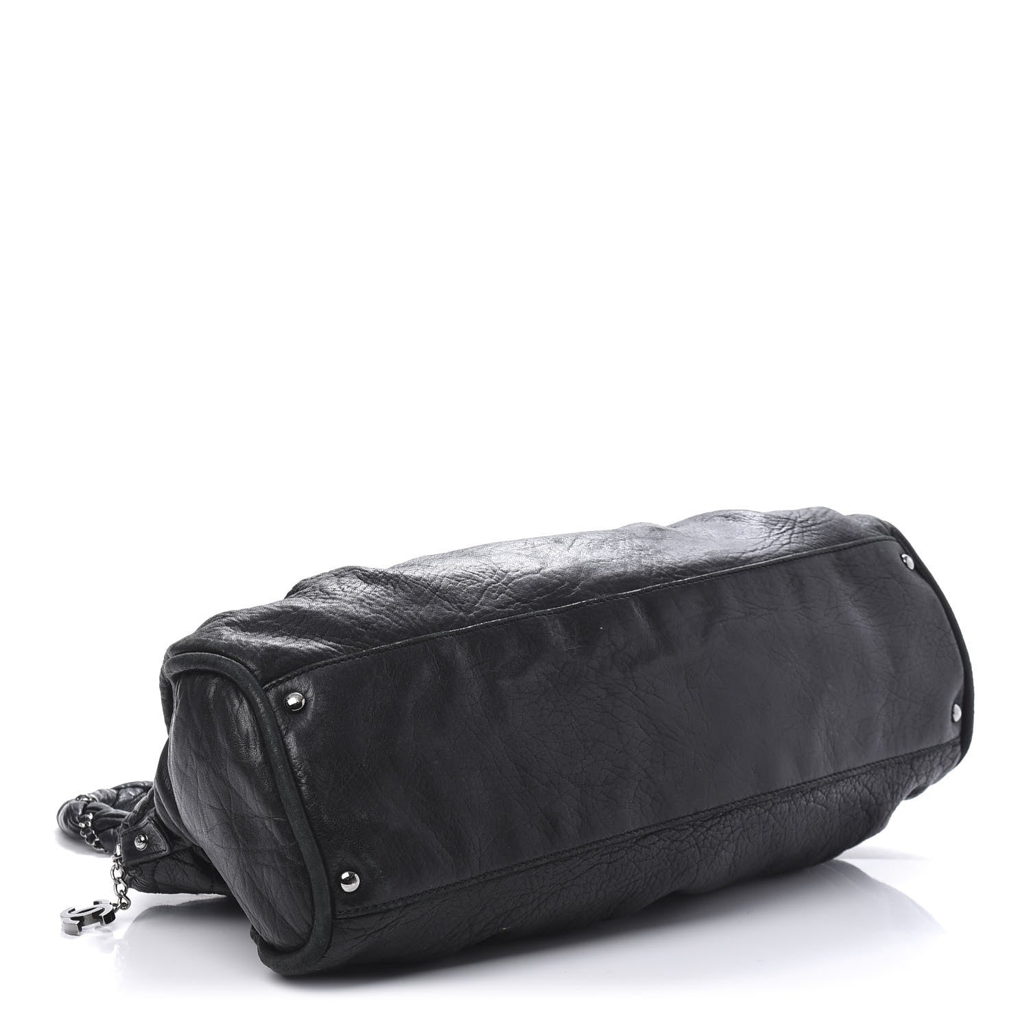 Chanel Distressed Lambskin Large Lady Braid Satchel Black 4 of 11