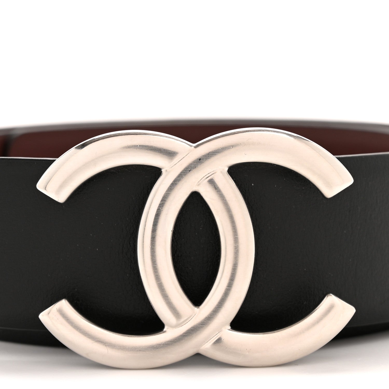 Chanel Calfskin CC Reversible Belt 75 30 Black Burgundy 1784170